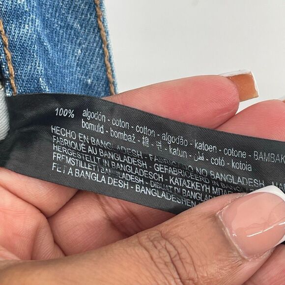 ZARA Women’s High Rise Button Fly Distressed Straight Leg Jeans Size 34 - Picture 12 of 13